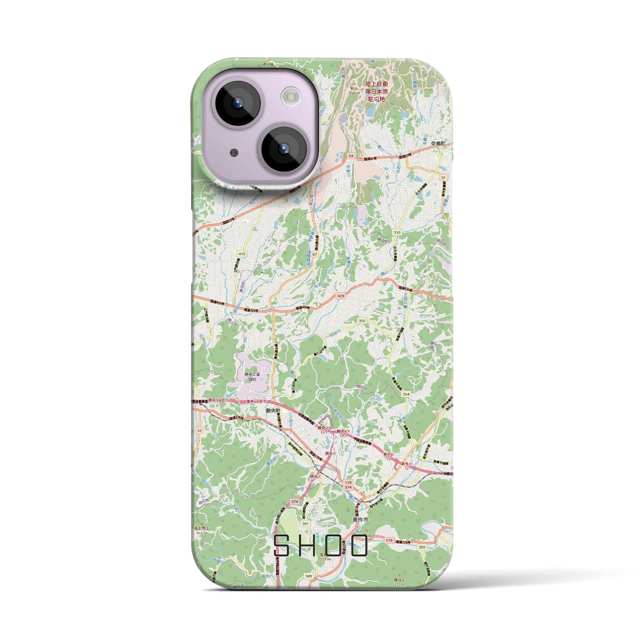 【勝央(岡山県)】地図柄iPhoneケース(バックカバータイプ)
