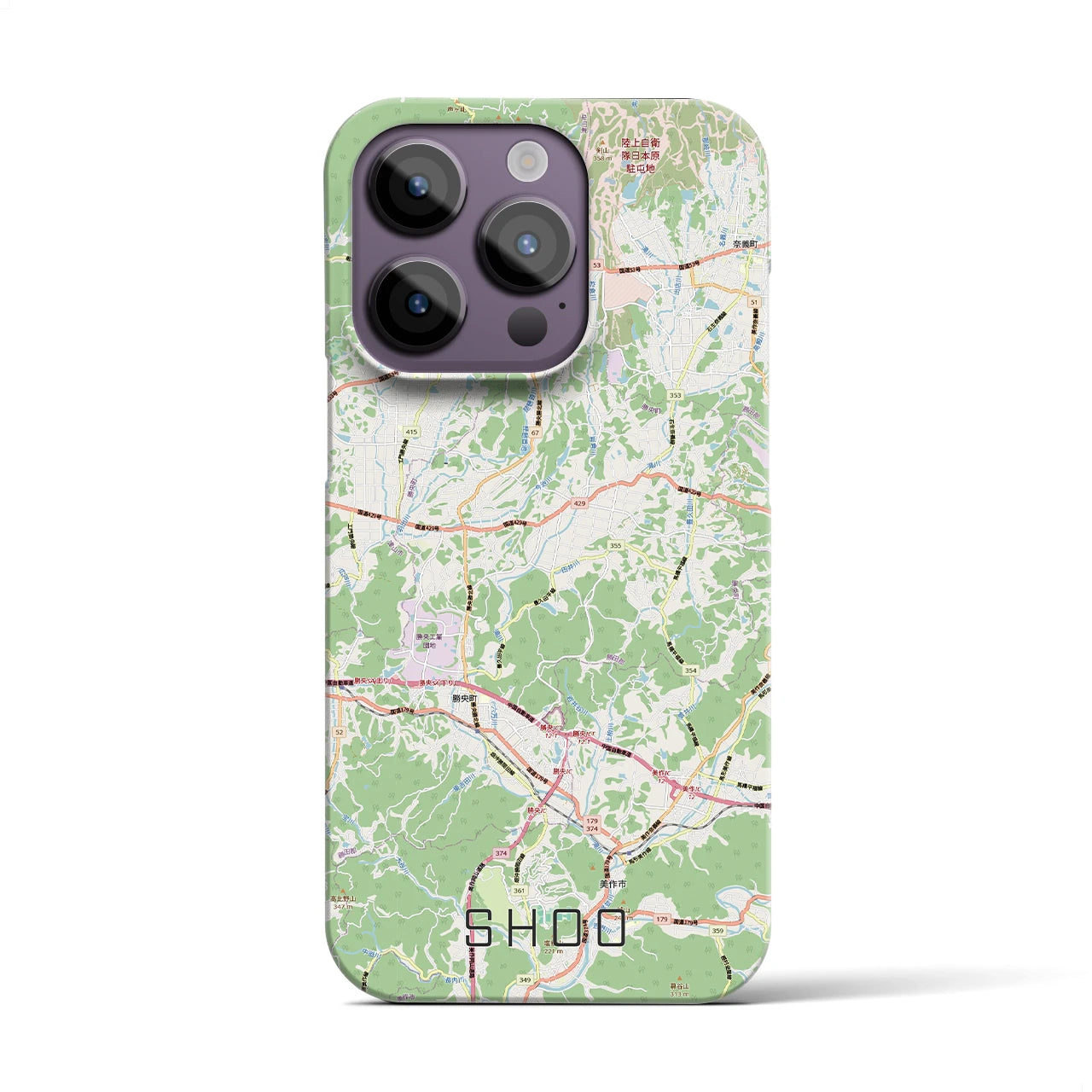 【勝央(岡山県)】地図柄iPhoneケース(バックカバータイプ)