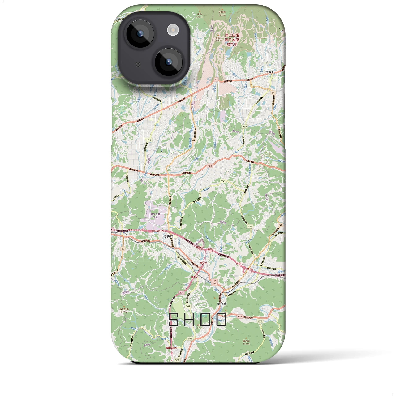 【勝央(岡山県)】地図柄iPhoneケース(バックカバータイプ)