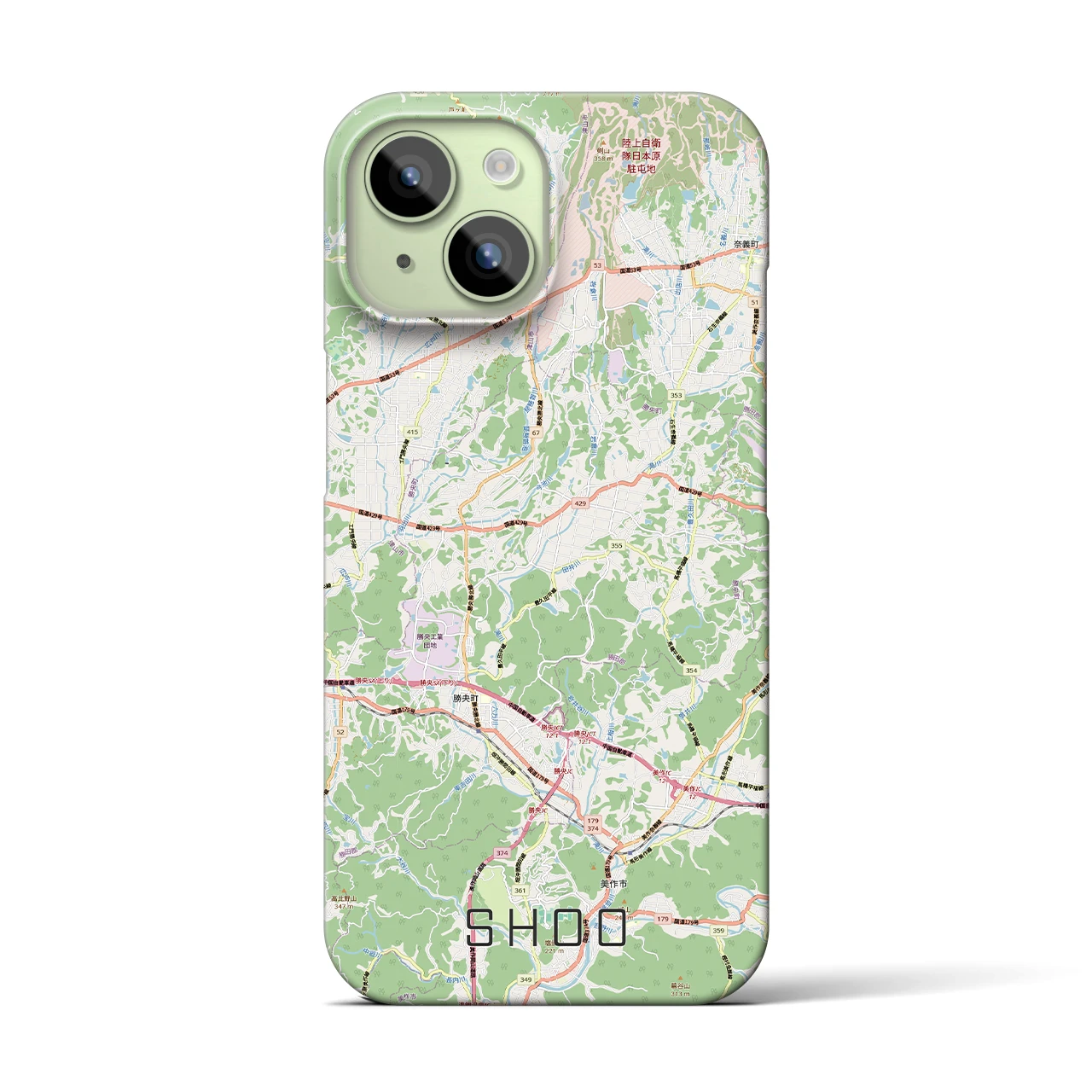 【勝央(岡山県)】地図柄iPhoneケース(バックカバータイプ)