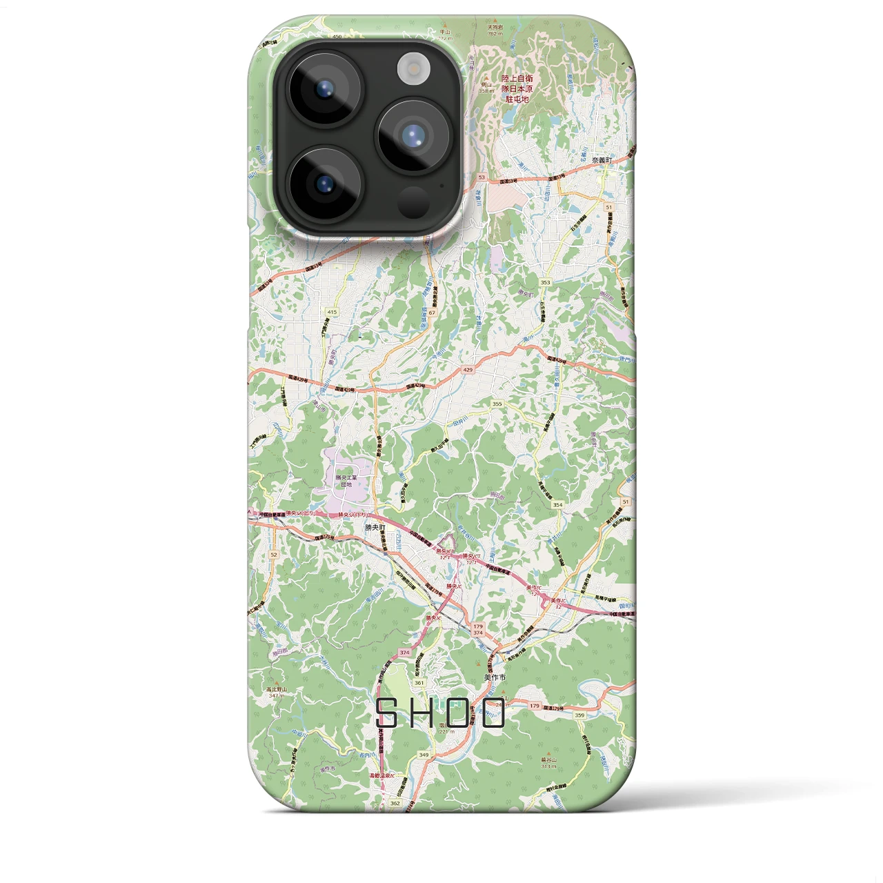 【勝央(岡山県)】地図柄iPhoneケース(バックカバータイプ)