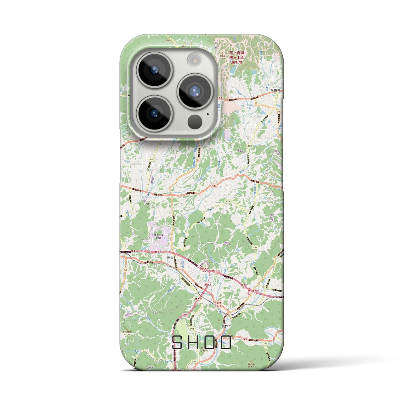 【勝央(岡山県)】地図柄iPhoneケース(バックカバータイプ)