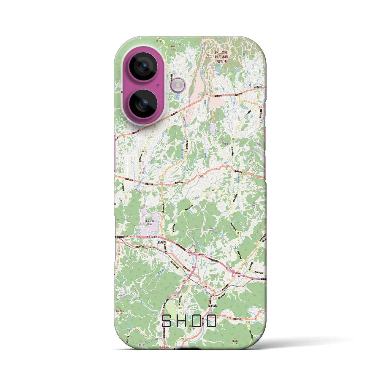 【勝央(岡山県)】地図柄iPhoneケース(バックカバータイプ)