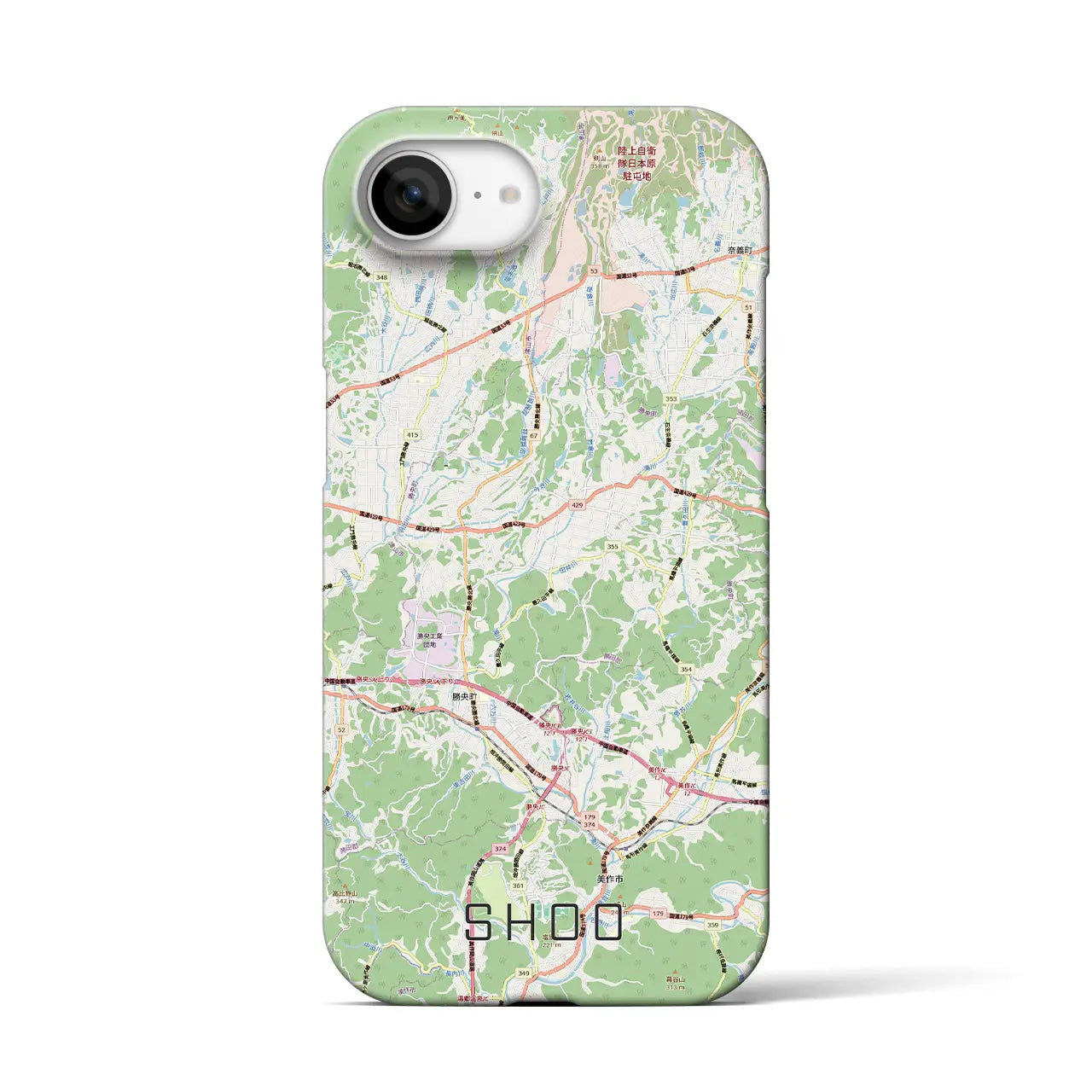 【勝央(岡山県)】地図柄iPhoneケース(バックカバータイプ)