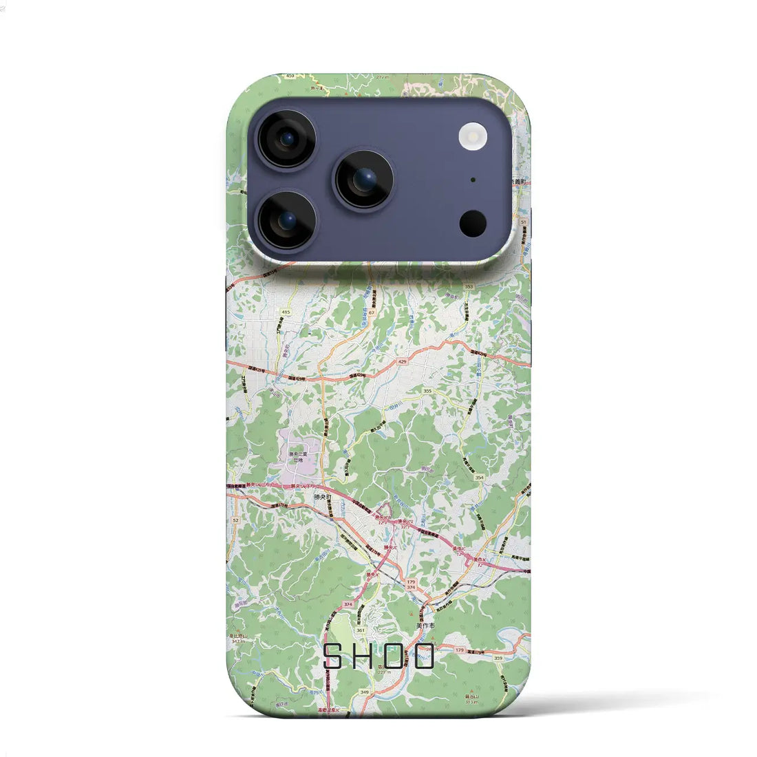 【勝央(岡山県)】地図柄iPhoneケース(バックカバータイプ)ナチュラル・iPhone 17 Pro Max 用