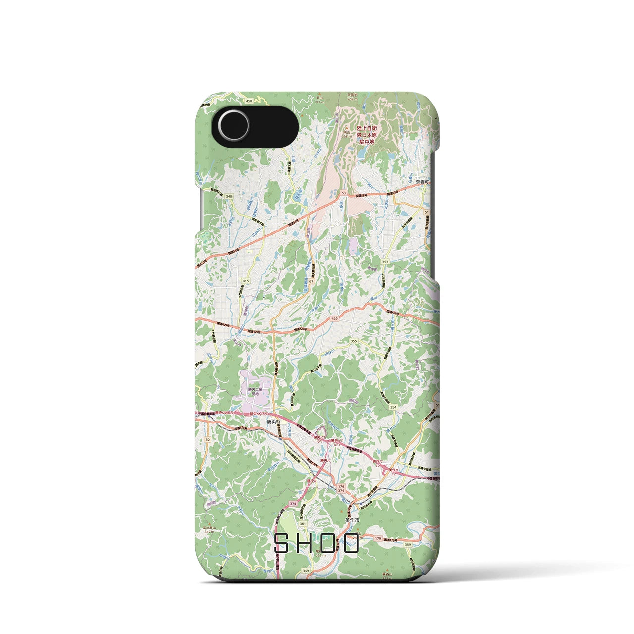 【勝央(岡山県)】地図柄iPhoneケース(バックカバータイプ)