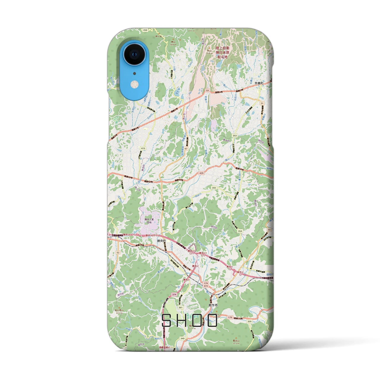 【勝央(岡山県)】地図柄iPhoneケース(バックカバータイプ)
