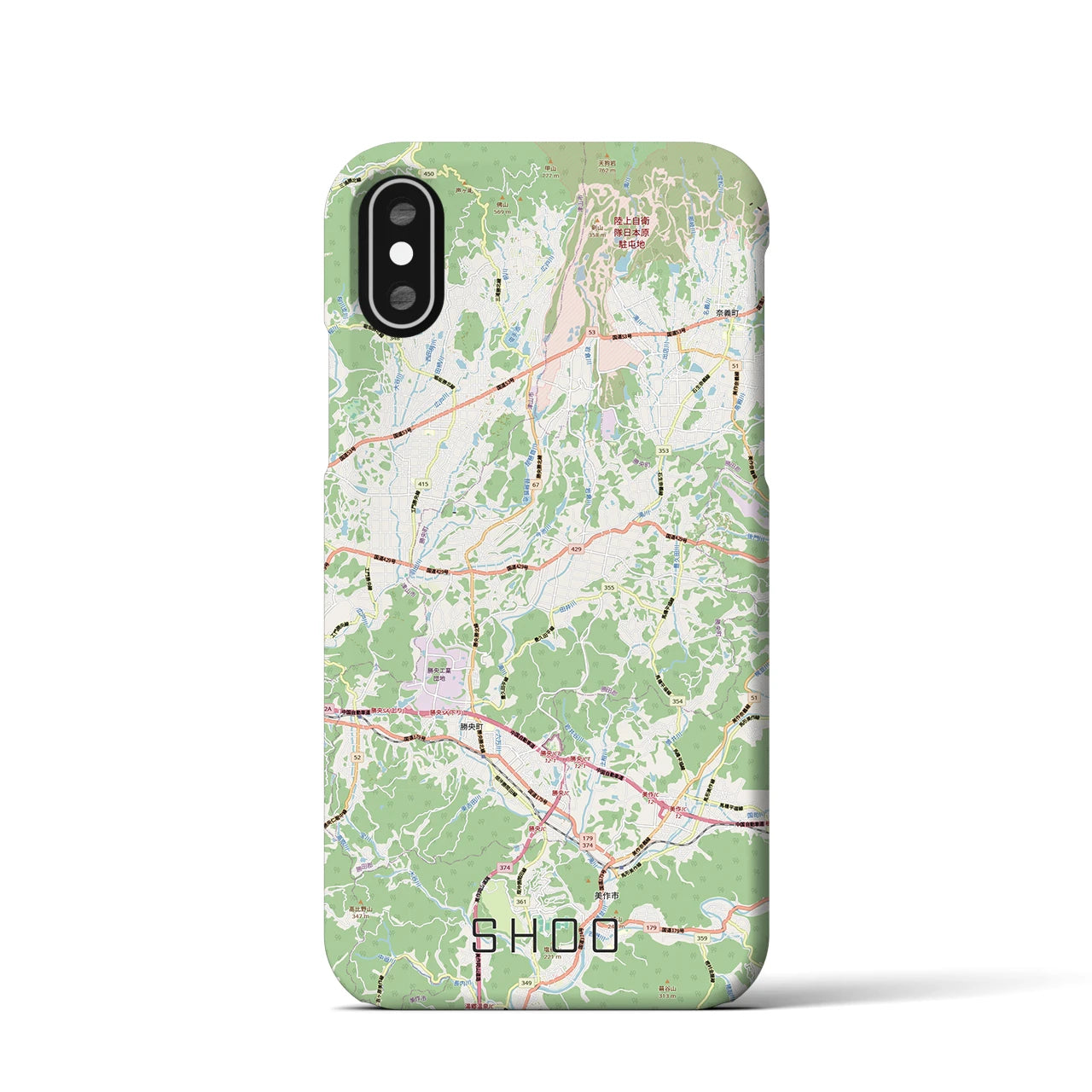 【勝央(岡山県)】地図柄iPhoneケース(バックカバータイプ)