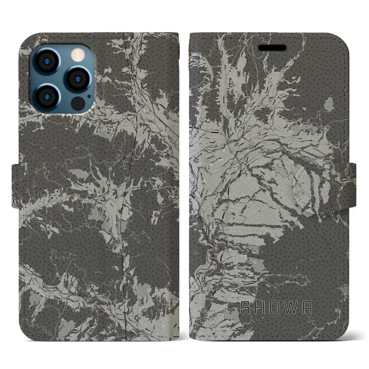 【昭和(群馬県)】地図柄iPhoneケース(手帳タイプ)