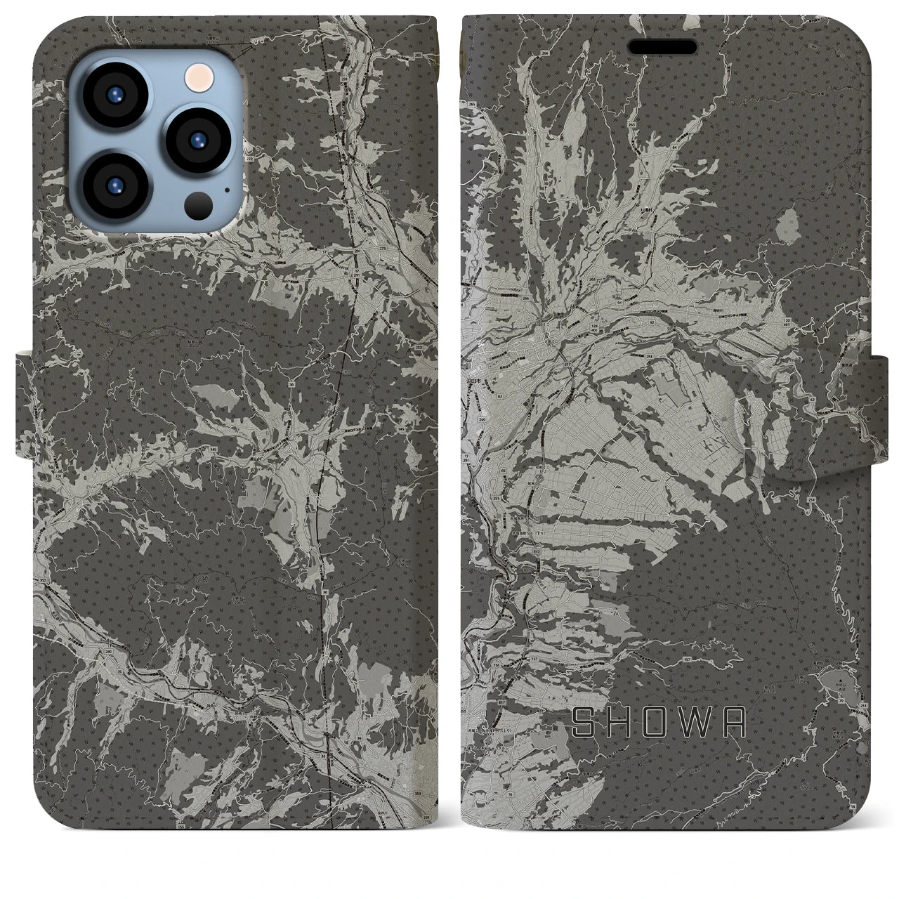 【昭和(群馬県)】地図柄iPhoneケース(手帳タイプ)