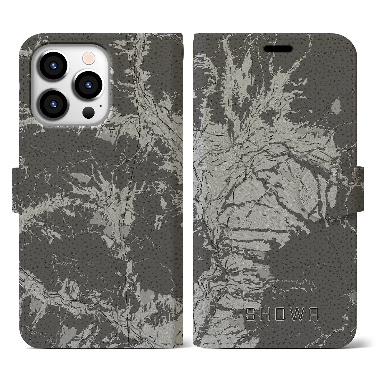 【昭和(群馬県)】地図柄iPhoneケース(手帳タイプ)