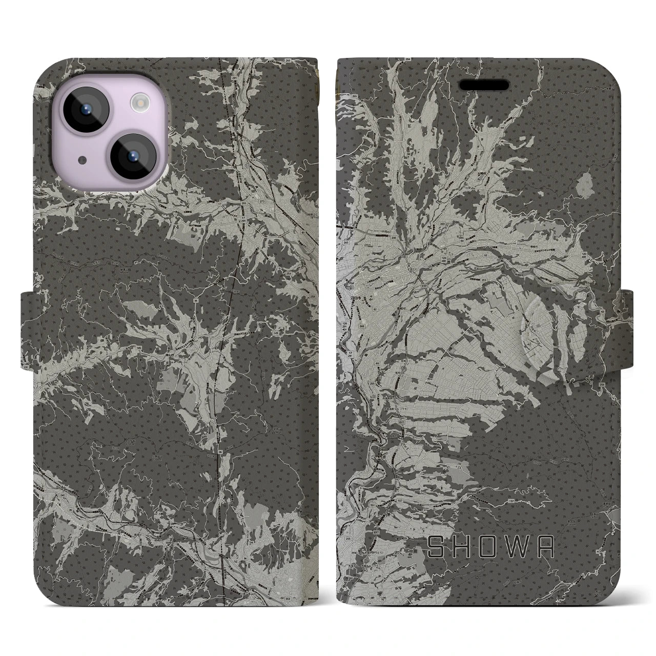 【昭和(群馬県)】地図柄iPhoneケース(手帳タイプ)