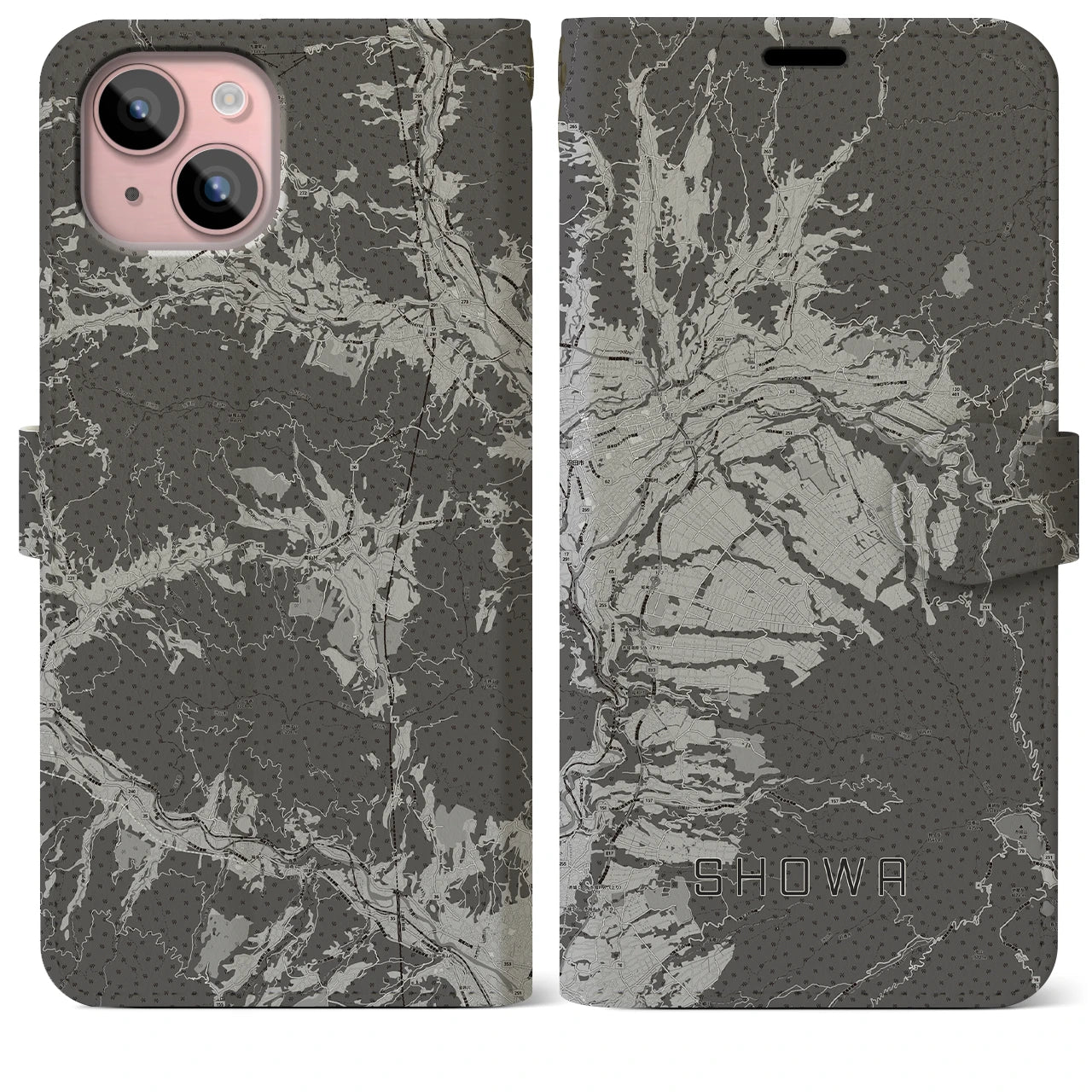 【昭和(群馬県)】地図柄iPhoneケース(手帳タイプ)