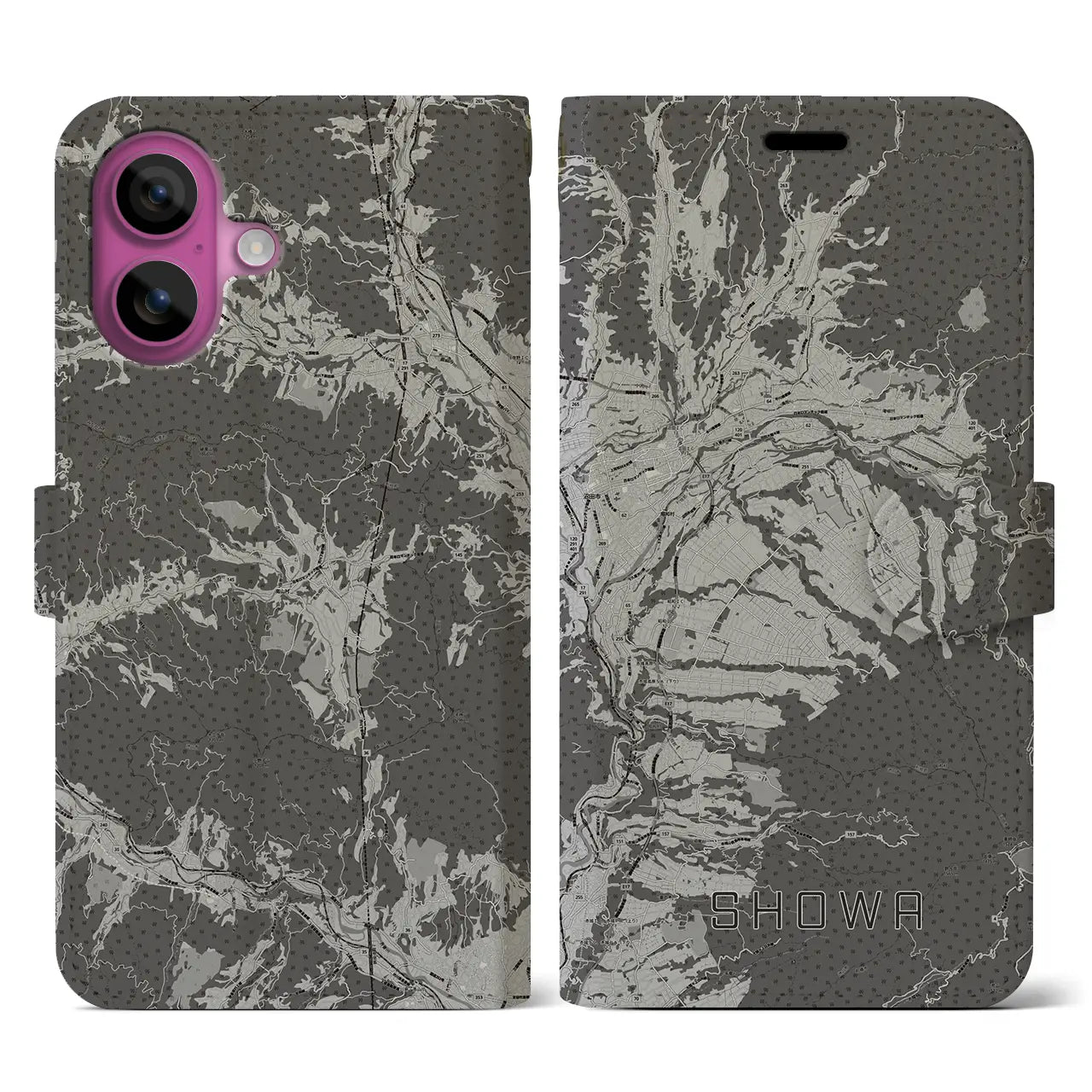 【昭和(群馬県)】地図柄iPhoneケース(手帳タイプ)