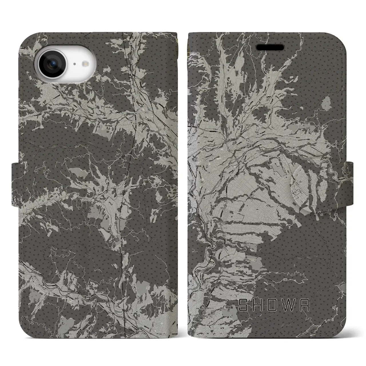 【昭和(群馬県)】地図柄iPhoneケース(手帳タイプ)