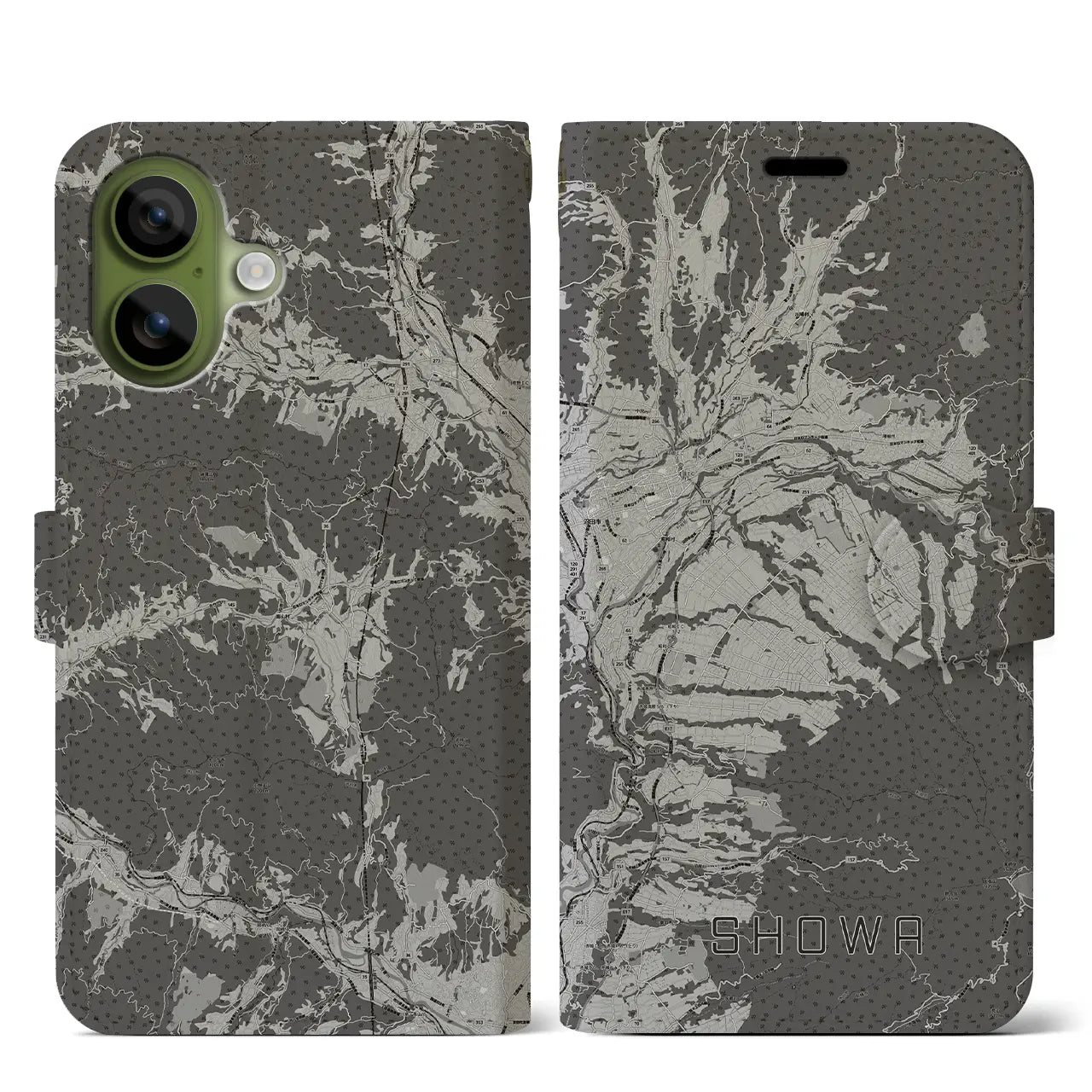 【昭和(群馬県)】地図柄iPhoneケース(手帳タイプ)