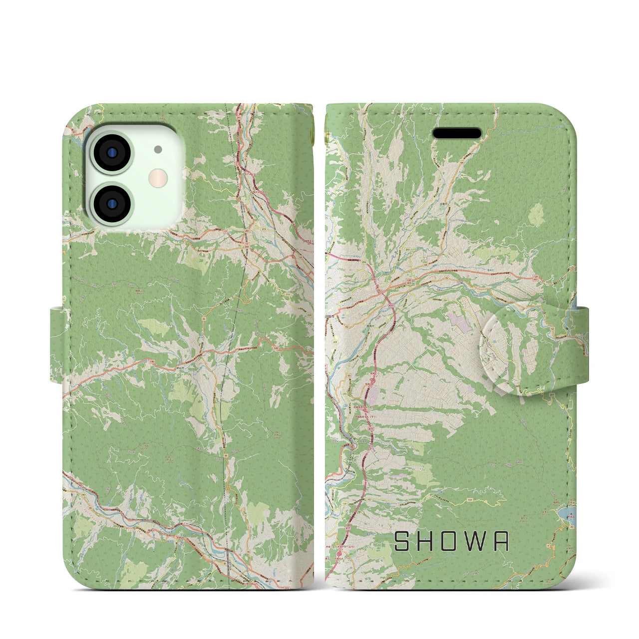 【昭和(群馬県)】地図柄iPhoneケース(手帳タイプ)