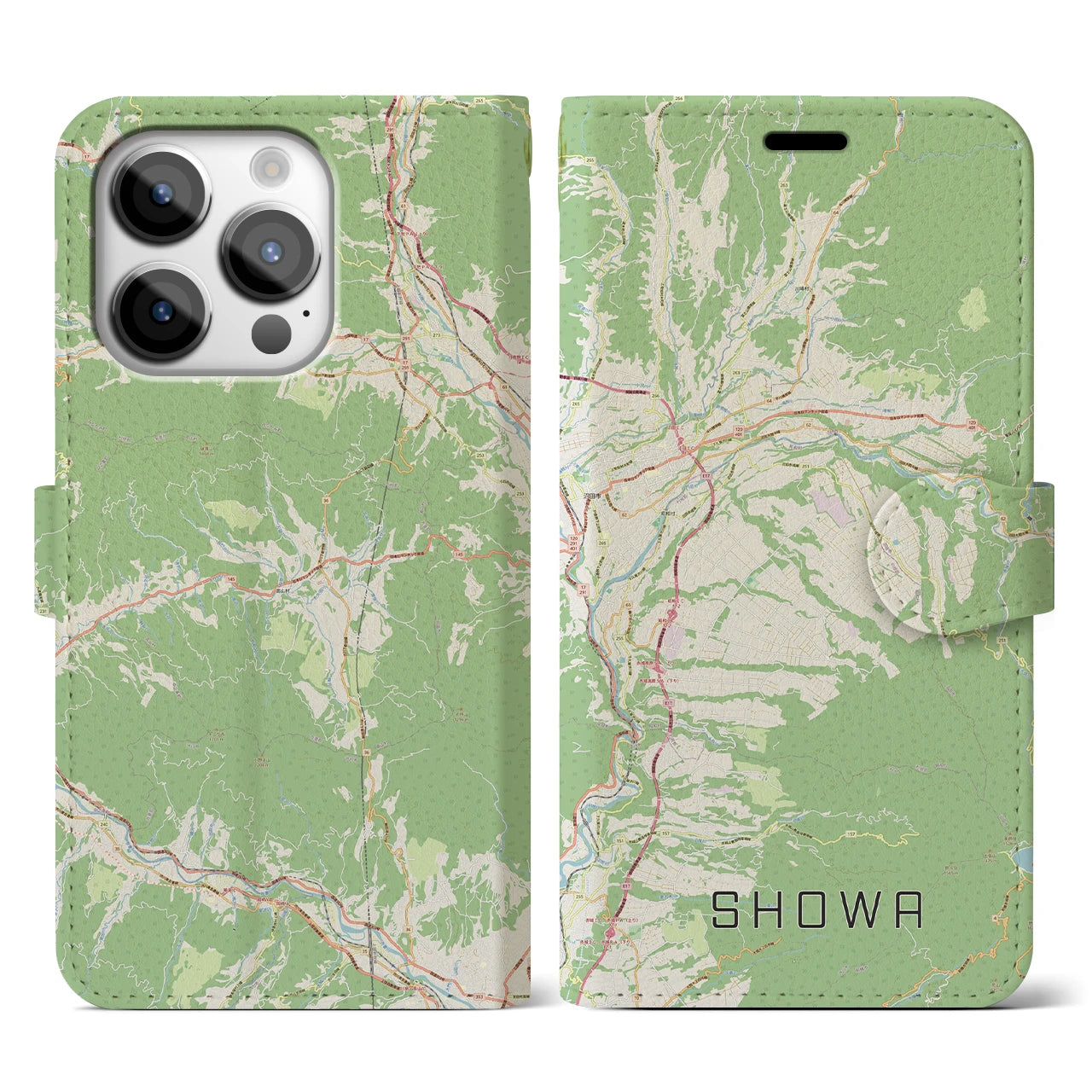 【昭和(群馬県)】地図柄iPhoneケース(手帳タイプ)