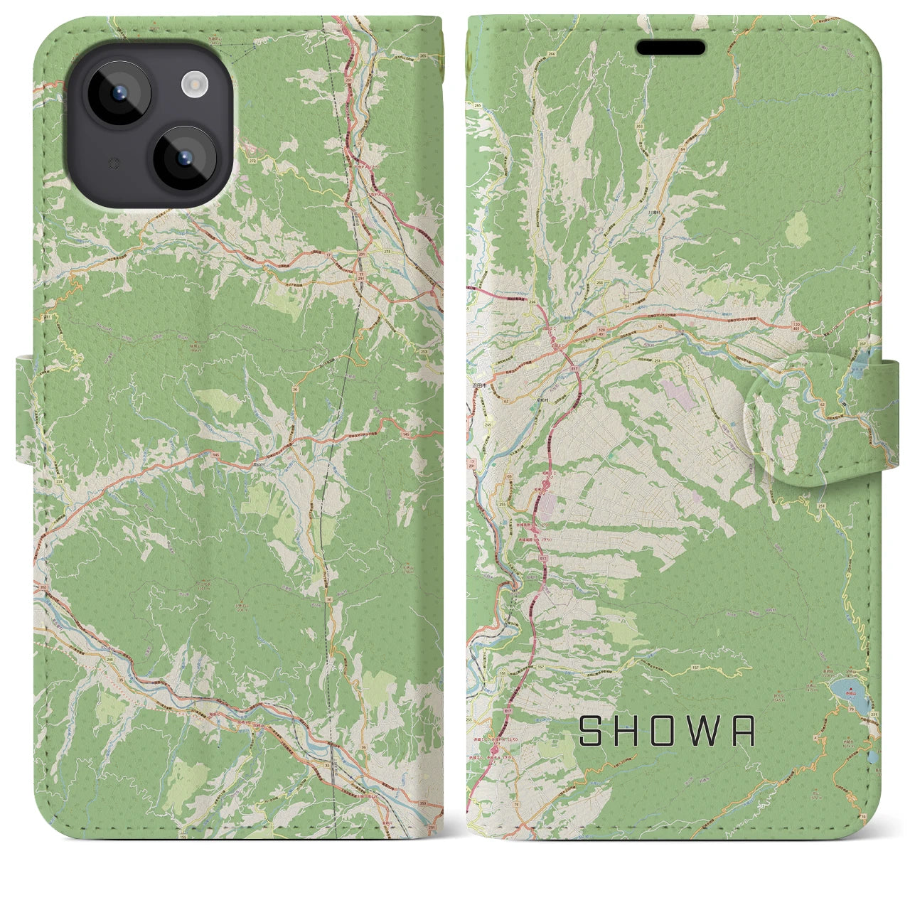 【昭和(群馬県)】地図柄iPhoneケース(手帳タイプ)