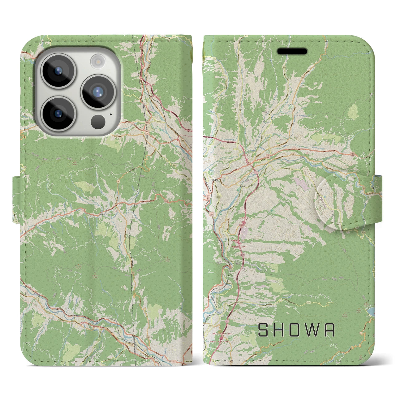 【昭和(群馬県)】地図柄iPhoneケース(手帳タイプ)