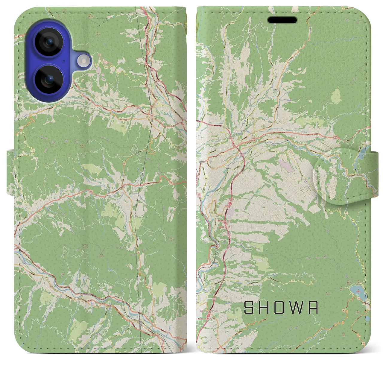 【昭和(群馬県)】地図柄iPhoneケース(手帳タイプ)