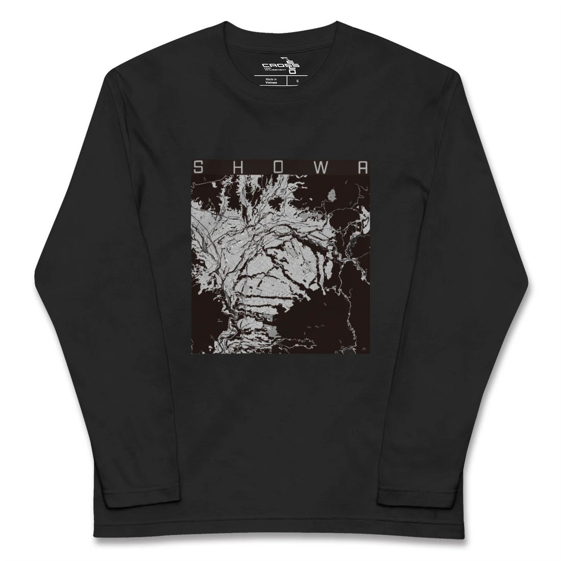 【昭和(群馬県)(群馬県)】地図柄ロングスリーブTシャツ