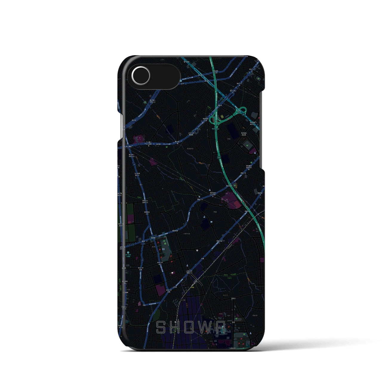 【昭和(山梨県)】地図柄iPhoneケース(バックカバータイプ)