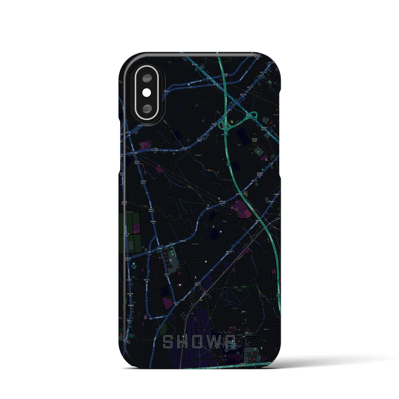 【昭和(山梨県)】地図柄iPhoneケース(バックカバータイプ)