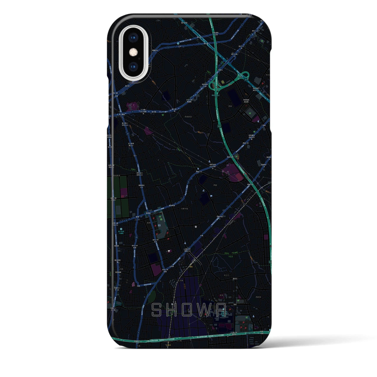 【昭和(山梨県)】地図柄iPhoneケース(バックカバータイプ)