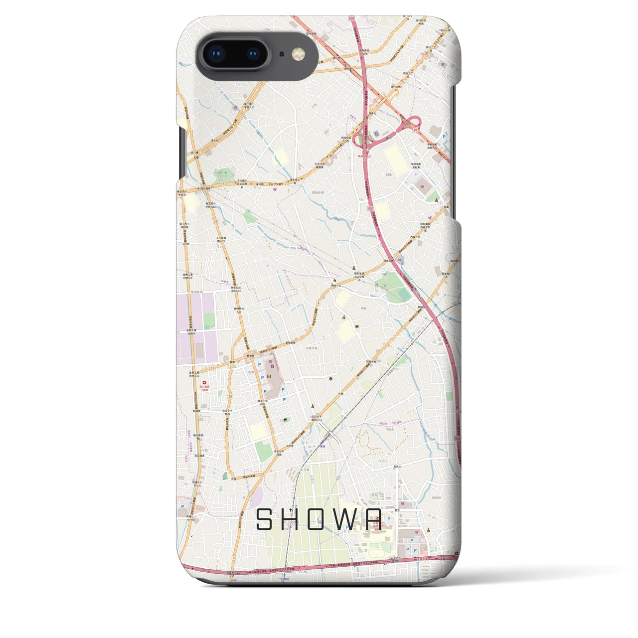 【昭和(山梨県)】地図柄iPhoneケース(バックカバータイプ)