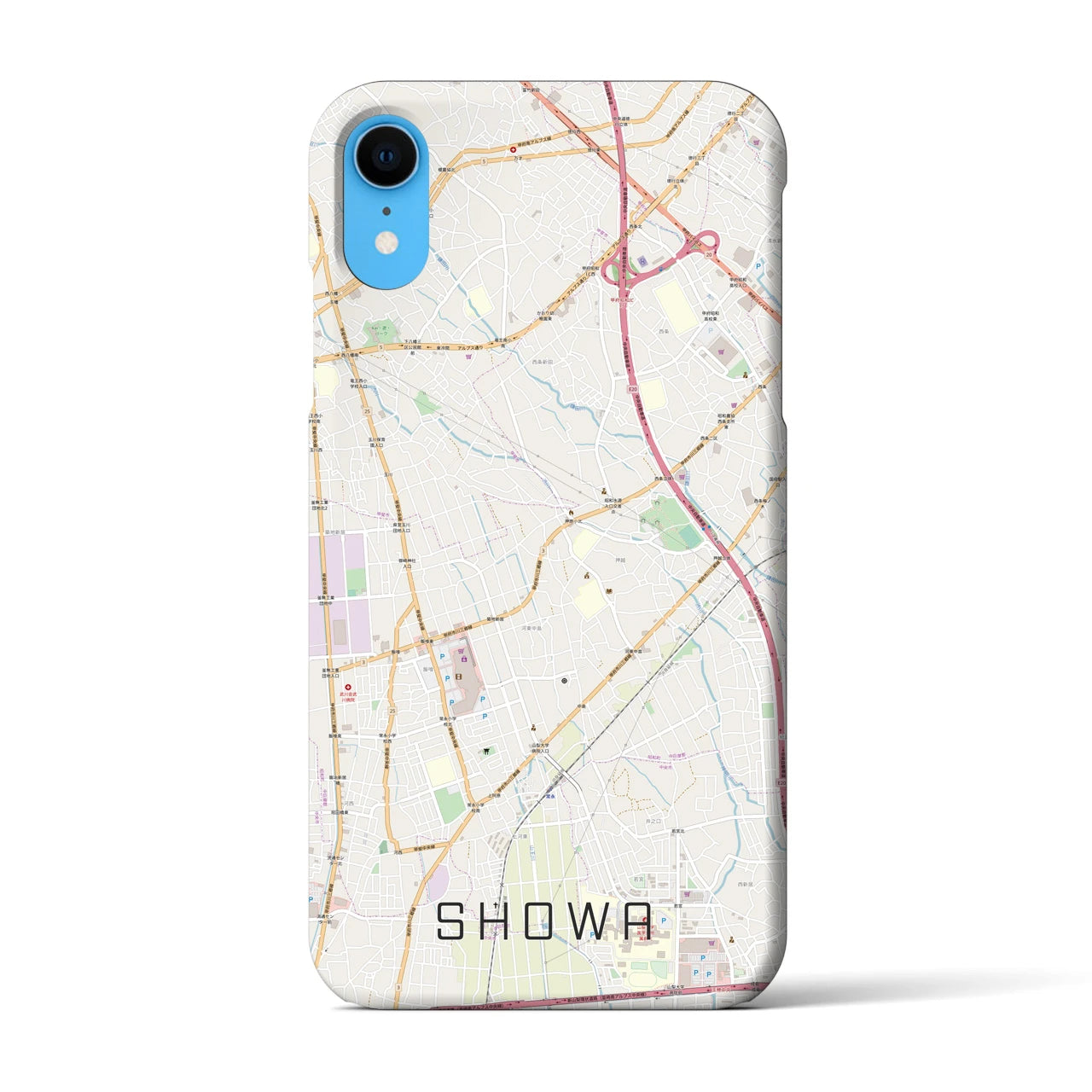 【昭和(山梨県)】地図柄iPhoneケース(バックカバータイプ)