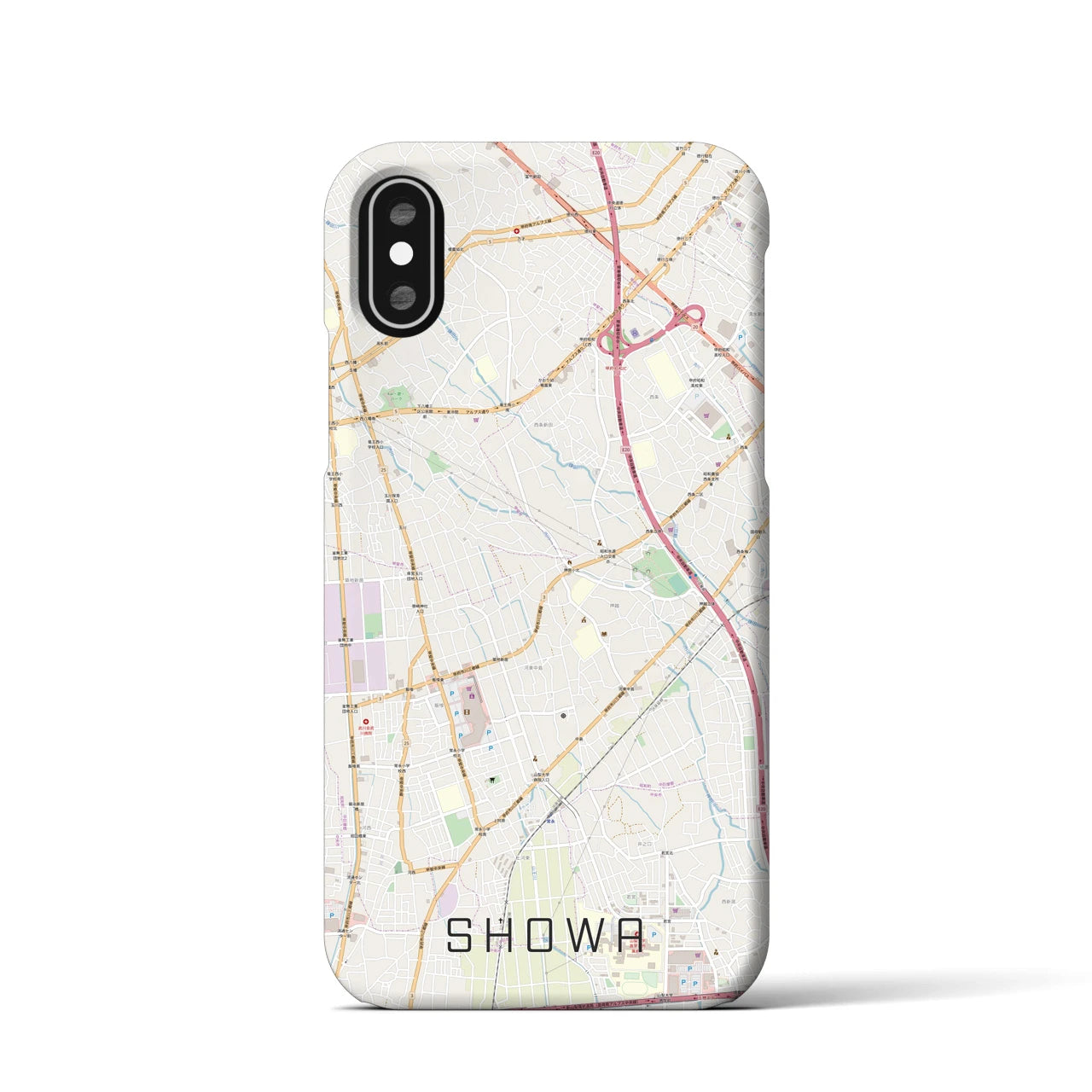 【昭和(山梨県)】地図柄iPhoneケース(バックカバータイプ)