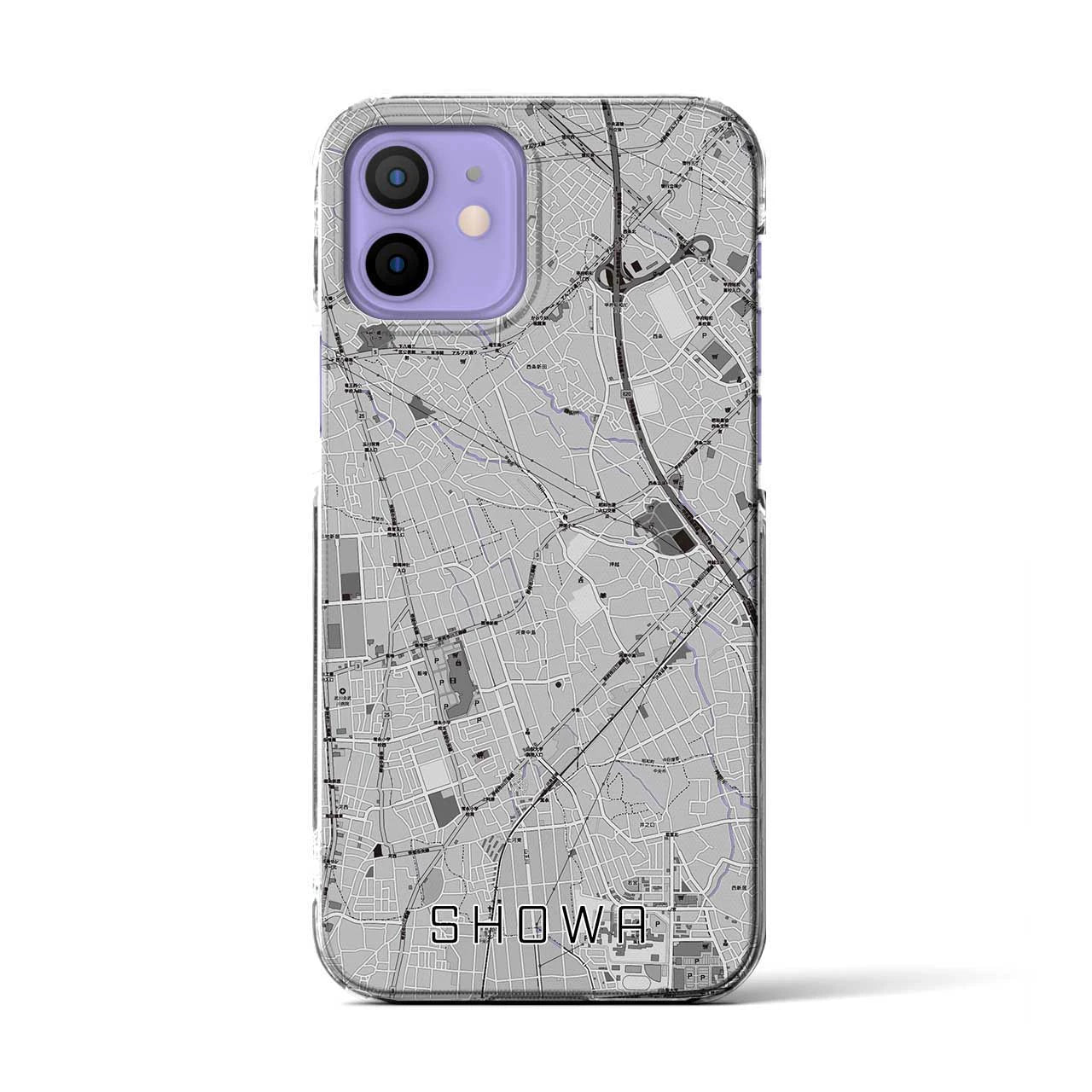 【昭和(山梨県)】地図柄iPhoneケース(クリアタイプ)