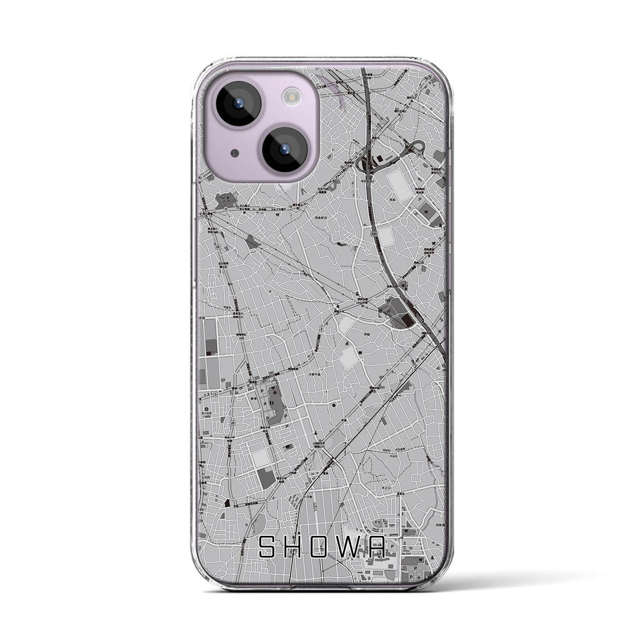 【昭和(山梨県)】地図柄iPhoneケース(クリアタイプ)
