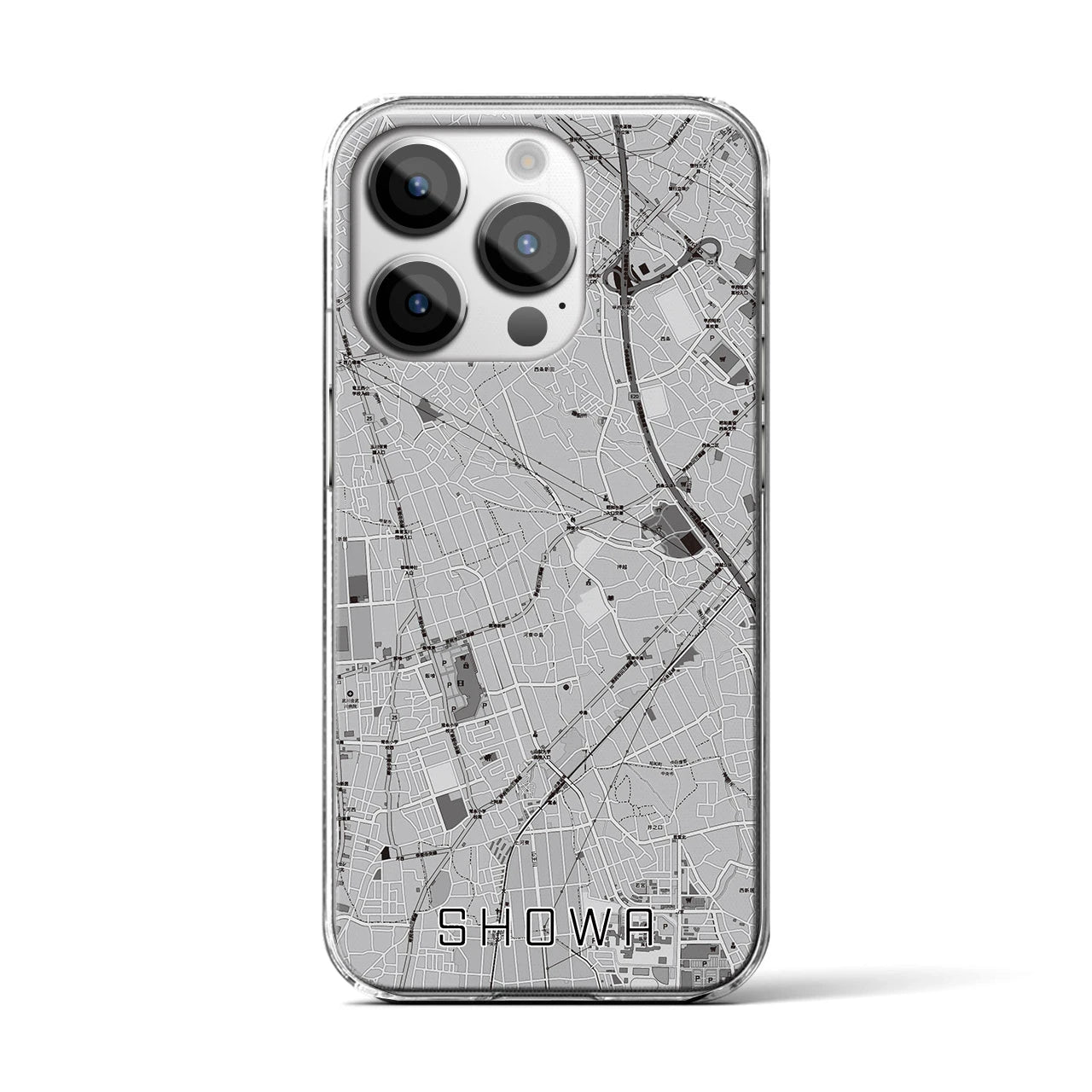 【昭和(山梨県)】地図柄iPhoneケース(クリアタイプ)