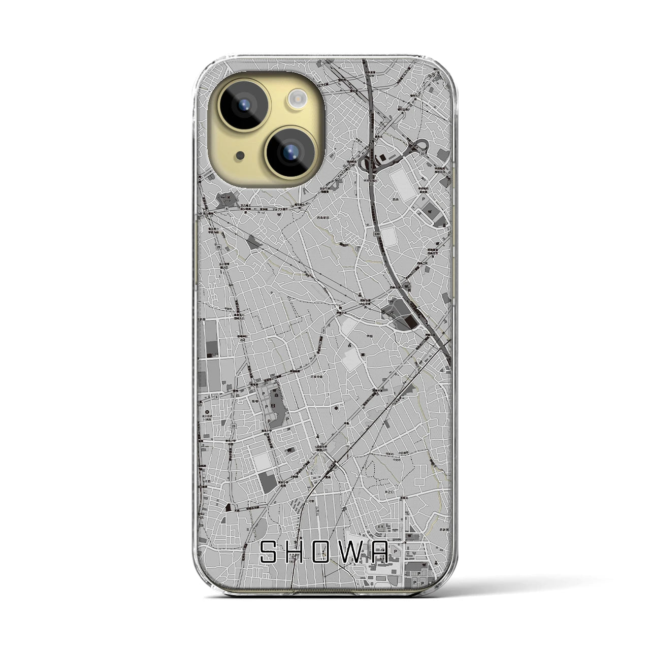 【昭和(山梨県)】地図柄iPhoneケース(クリアタイプ)