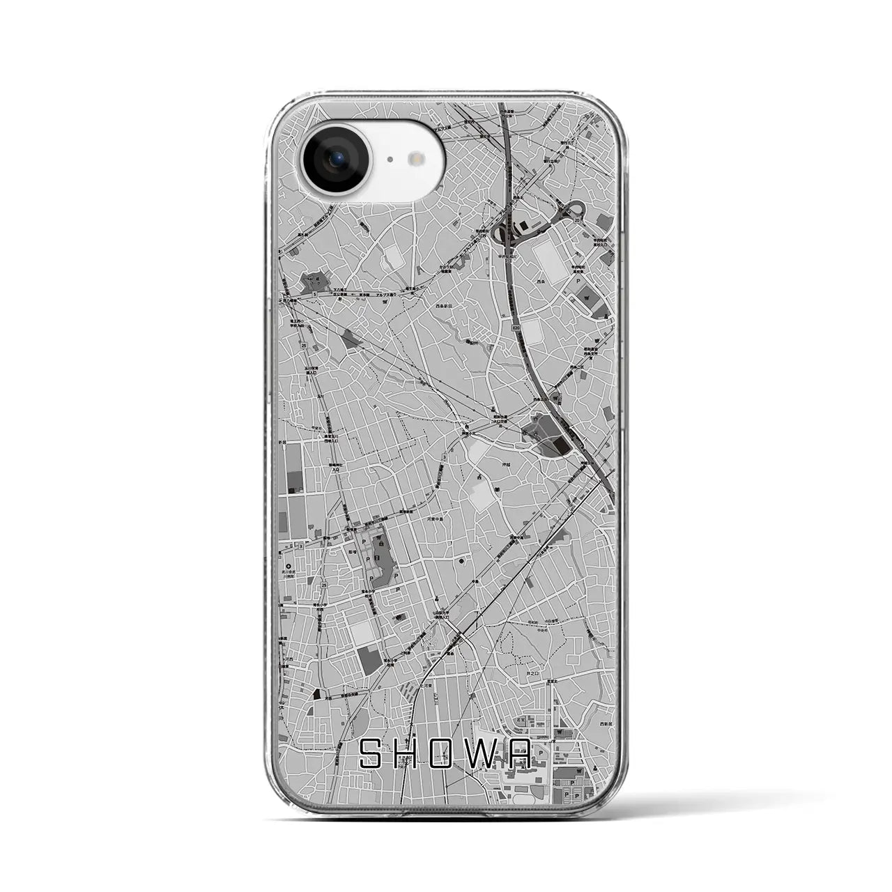 【昭和(山梨県)】地図柄iPhoneケース(クリアタイプ)