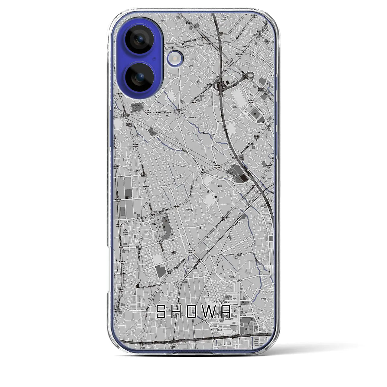 【昭和(山梨県)】地図柄iPhoneケース(クリアタイプ)