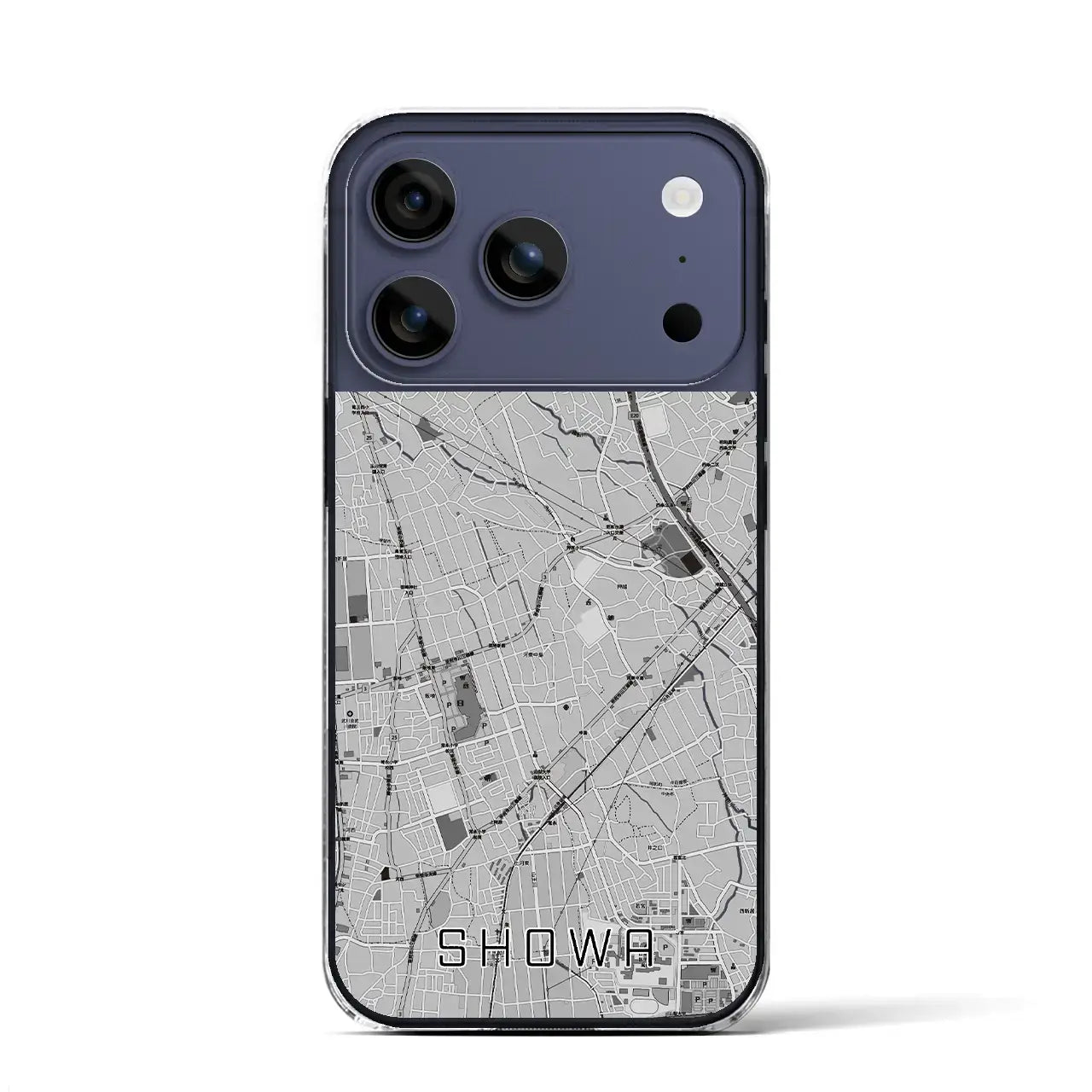 【昭和(山梨県)】地図柄iPhoneケース(クリアタイプ)モノトーン・iPhone 17 Pro Max 用