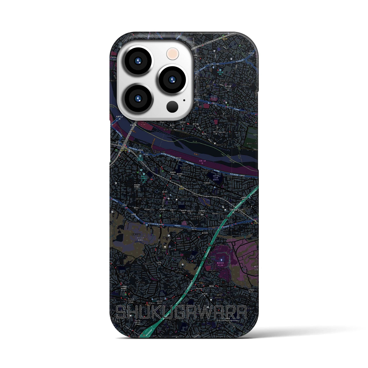 【宿河原(神奈川県)】地図柄iPhoneケース(バックカバータイプ)