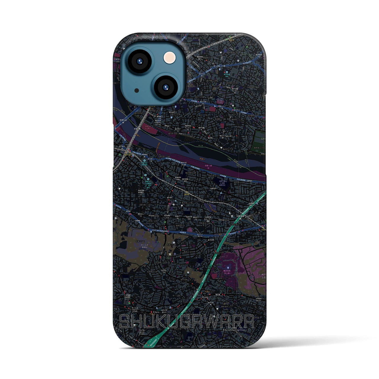 【宿河原(神奈川県)】地図柄iPhoneケース(バックカバータイプ)