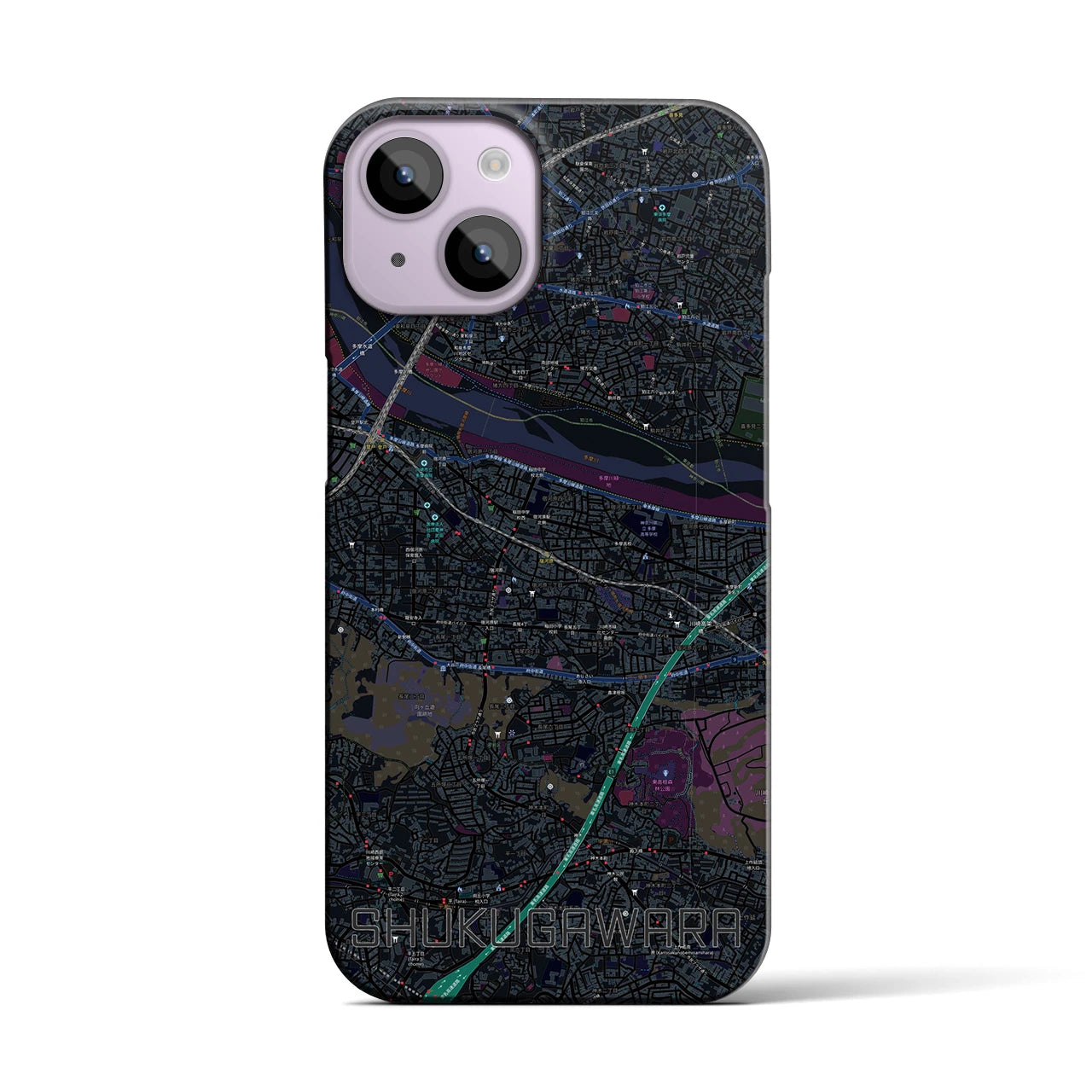 【宿河原(神奈川県)】地図柄iPhoneケース(バックカバータイプ)