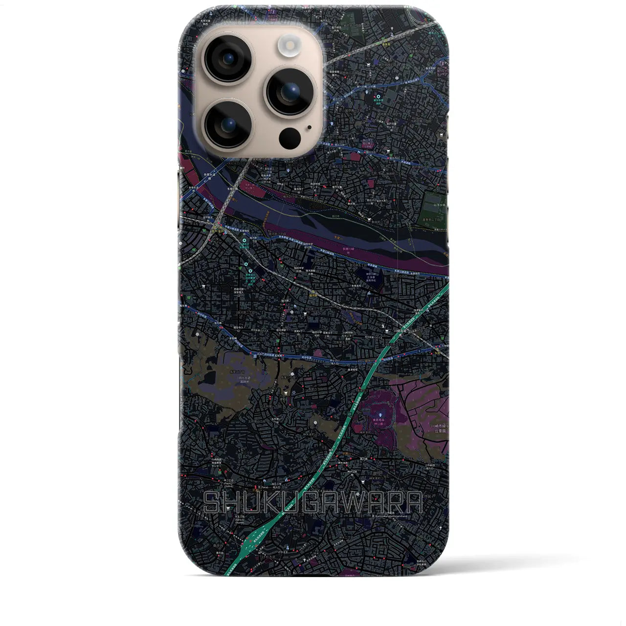 【宿河原(神奈川県)】地図柄iPhoneケース(バックカバータイプ)