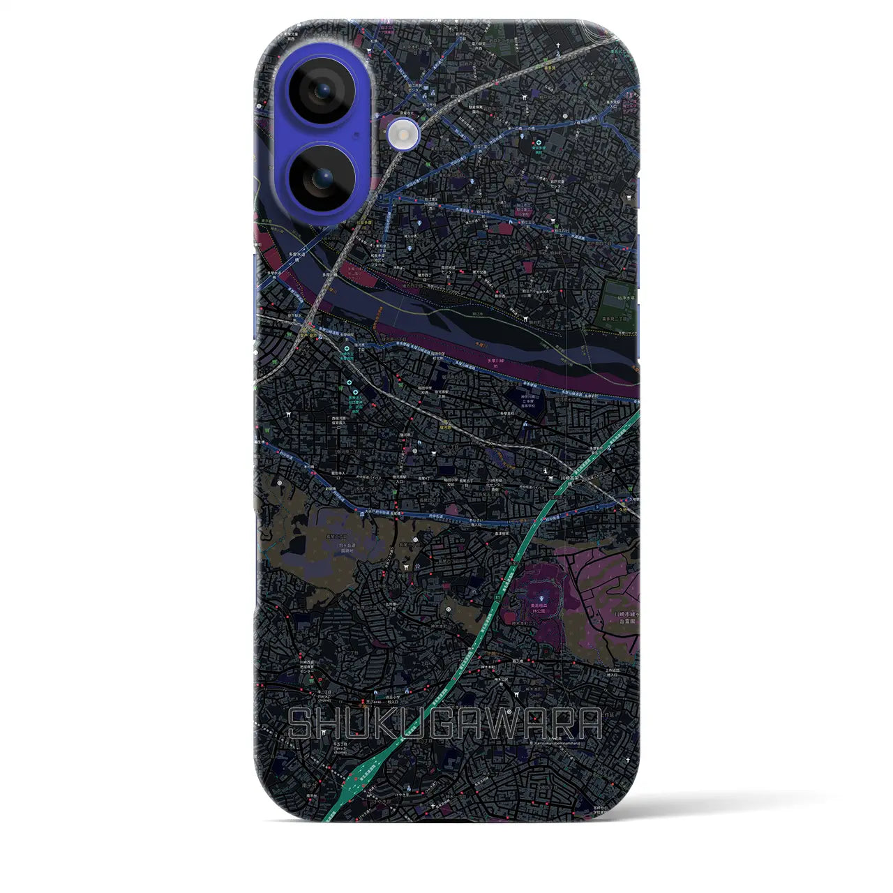 【宿河原(神奈川県)】地図柄iPhoneケース(バックカバータイプ)