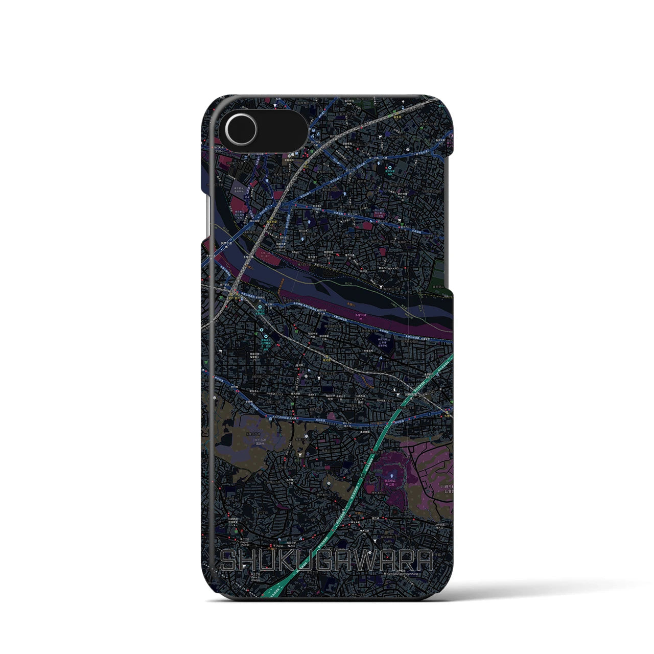 【宿河原(神奈川県)】地図柄iPhoneケース(バックカバータイプ)