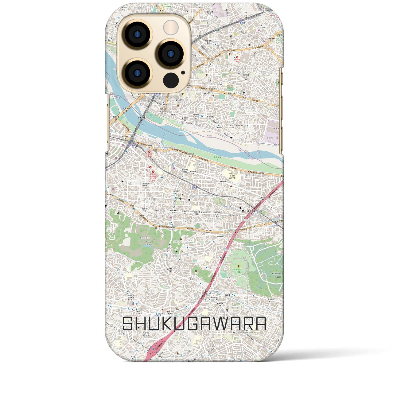 【宿河原(神奈川県)】地図柄iPhoneケース(バックカバータイプ)