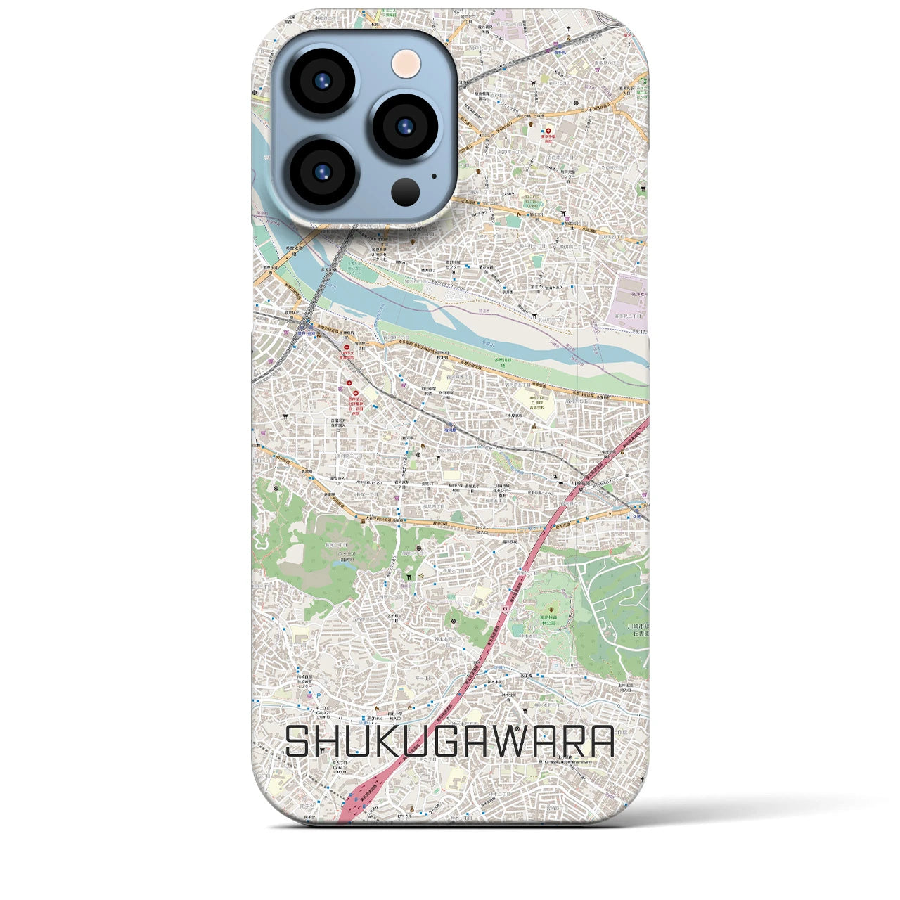 【宿河原(神奈川県)】地図柄iPhoneケース(バックカバータイプ)