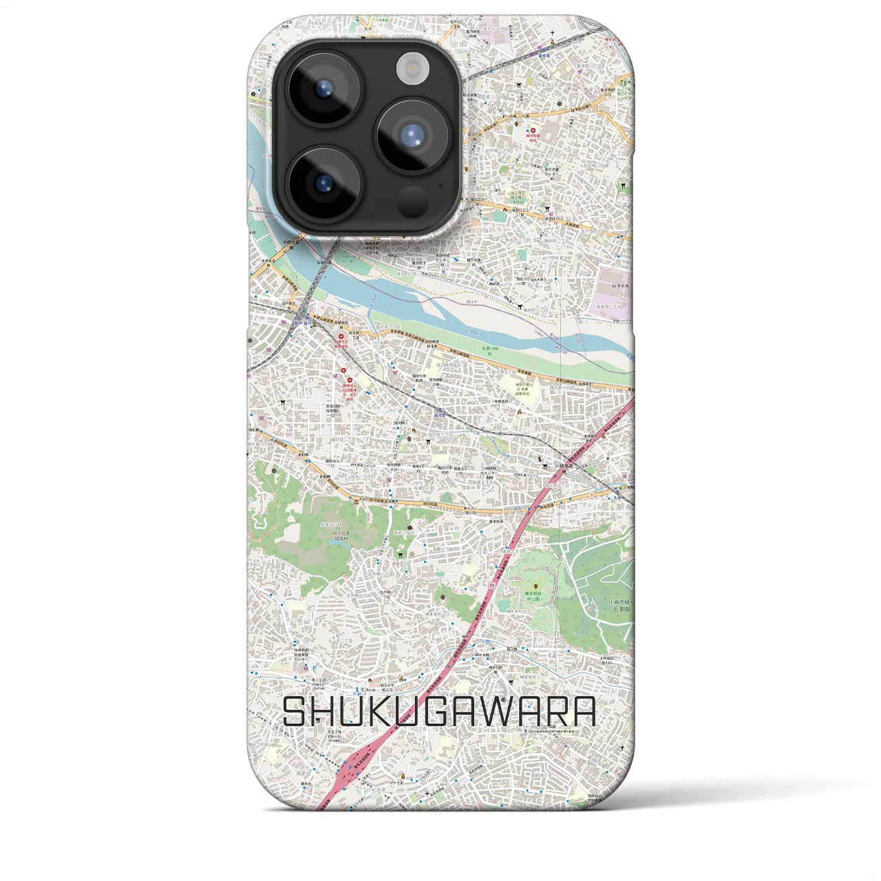 【宿河原(神奈川県)】地図柄iPhoneケース(バックカバータイプ)