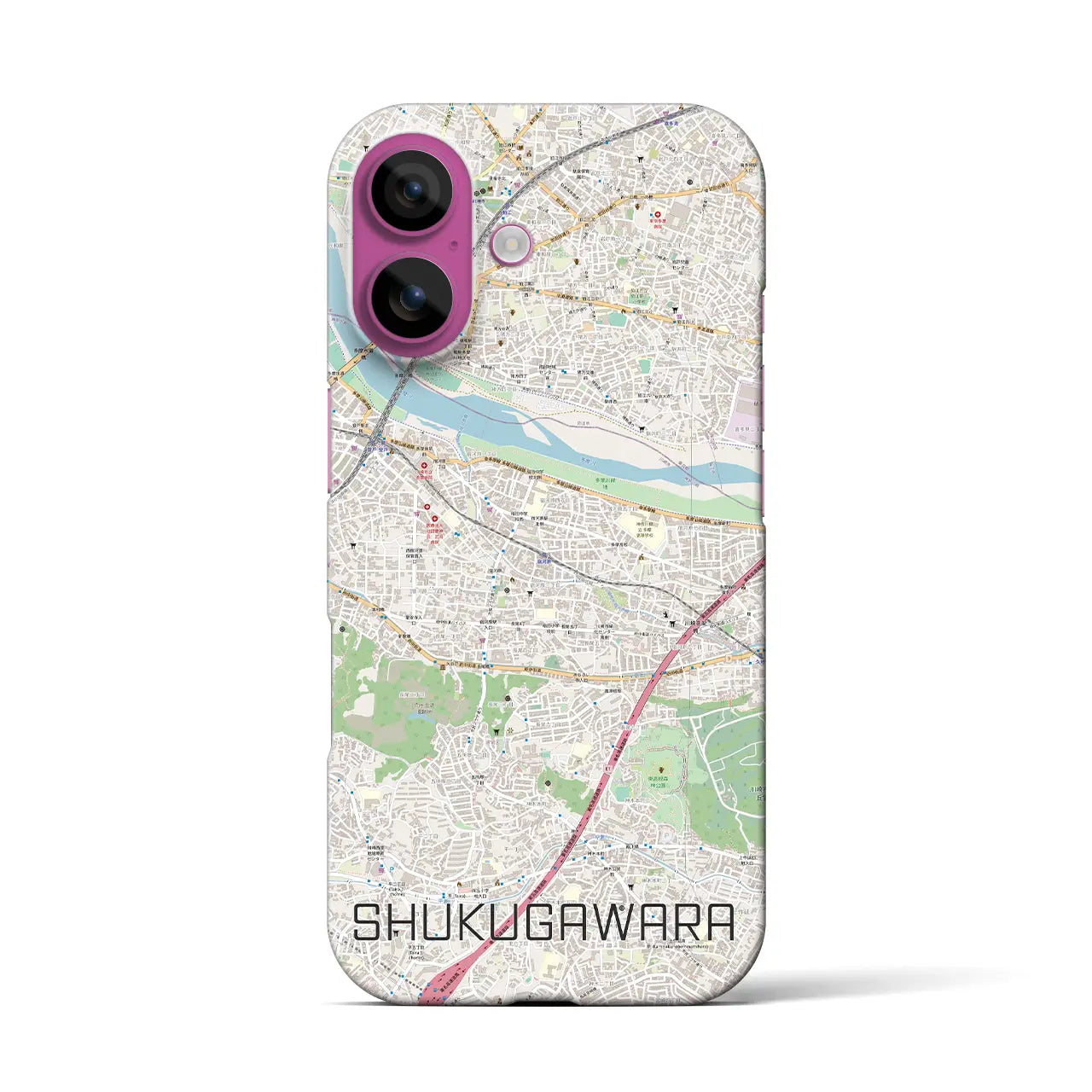 【宿河原(神奈川県)】地図柄iPhoneケース(バックカバータイプ)