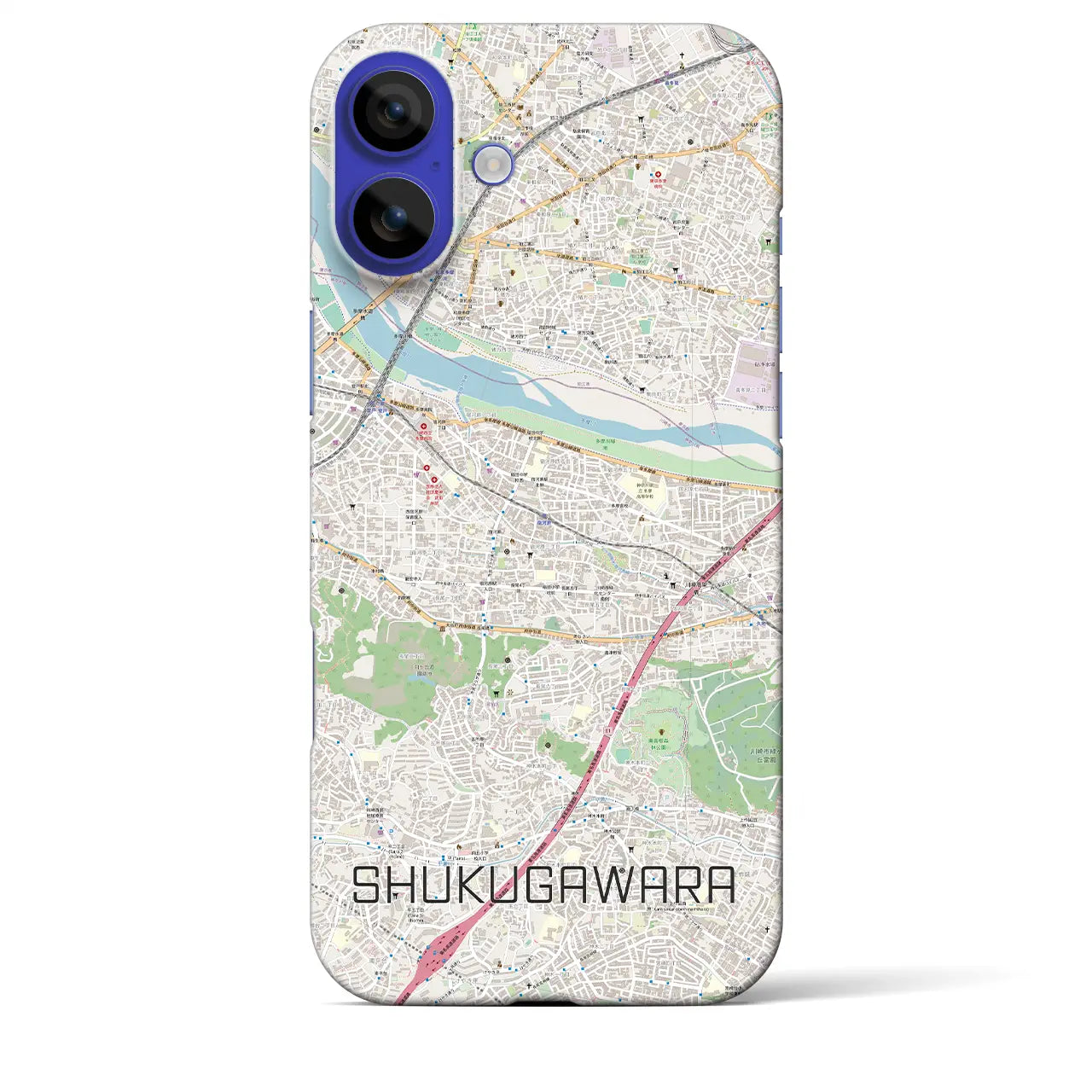 【宿河原(神奈川県)】地図柄iPhoneケース(バックカバータイプ)ナチュラル・iPhone 16 Pro Max 用